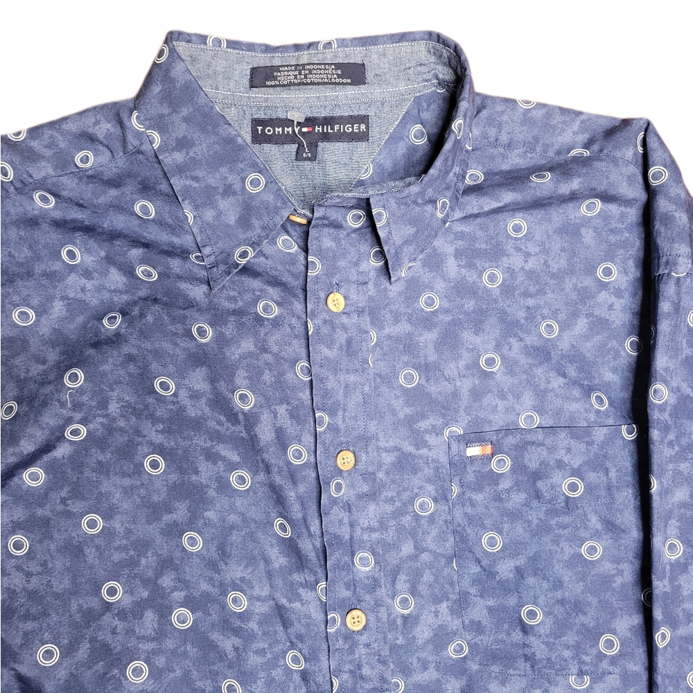 Circle Print Button Down Size L NWT